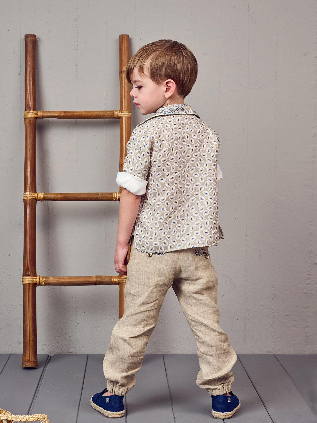 Shirt Bohemian Attire Boy Baptism Linen Outfit In Bohemian Style