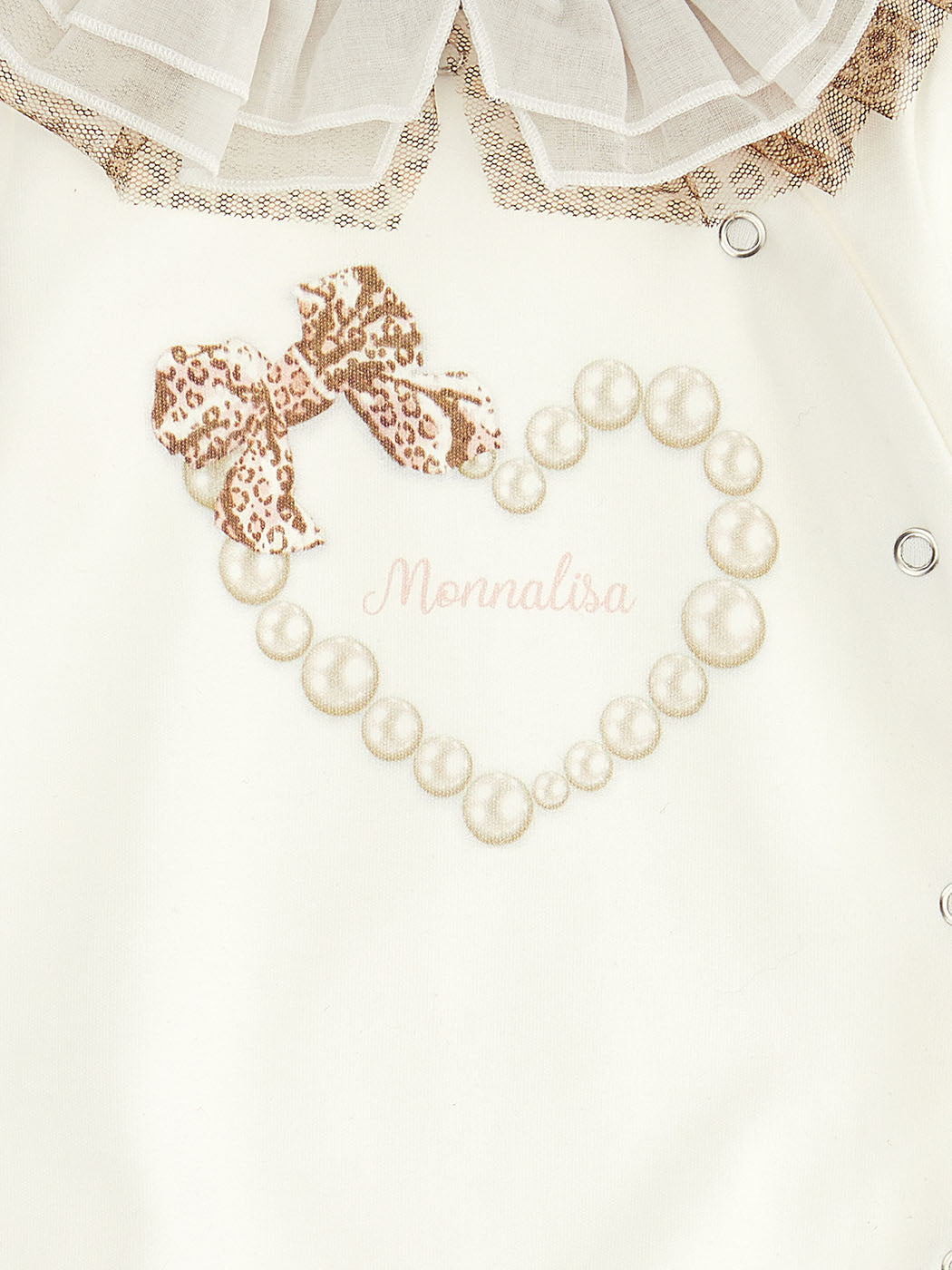 MONNALISA Cotton playsuit with ruffle collar