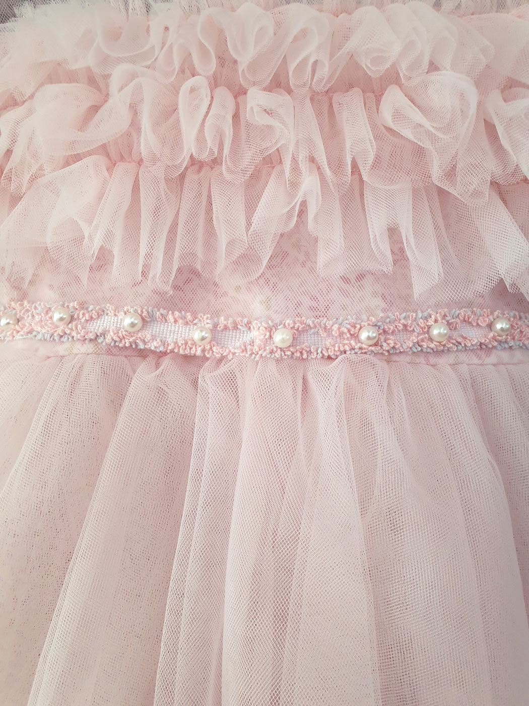 Girl's tulle Dress with ruffles - ELSIE Pink