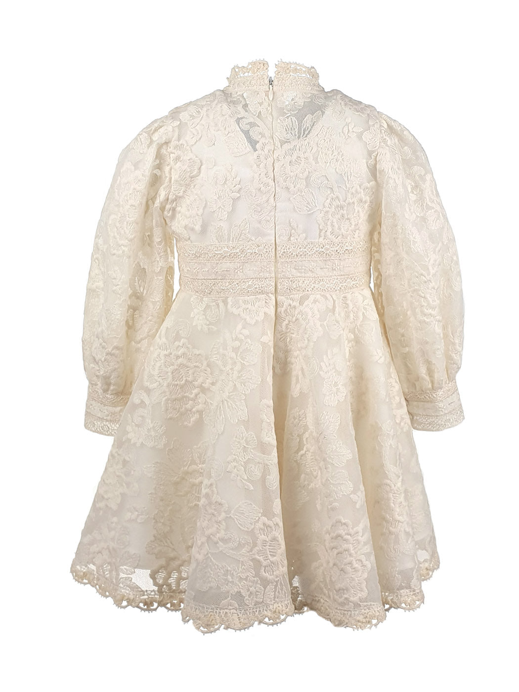 Girl's Lace dress with long sleeves - MAIRA cream
