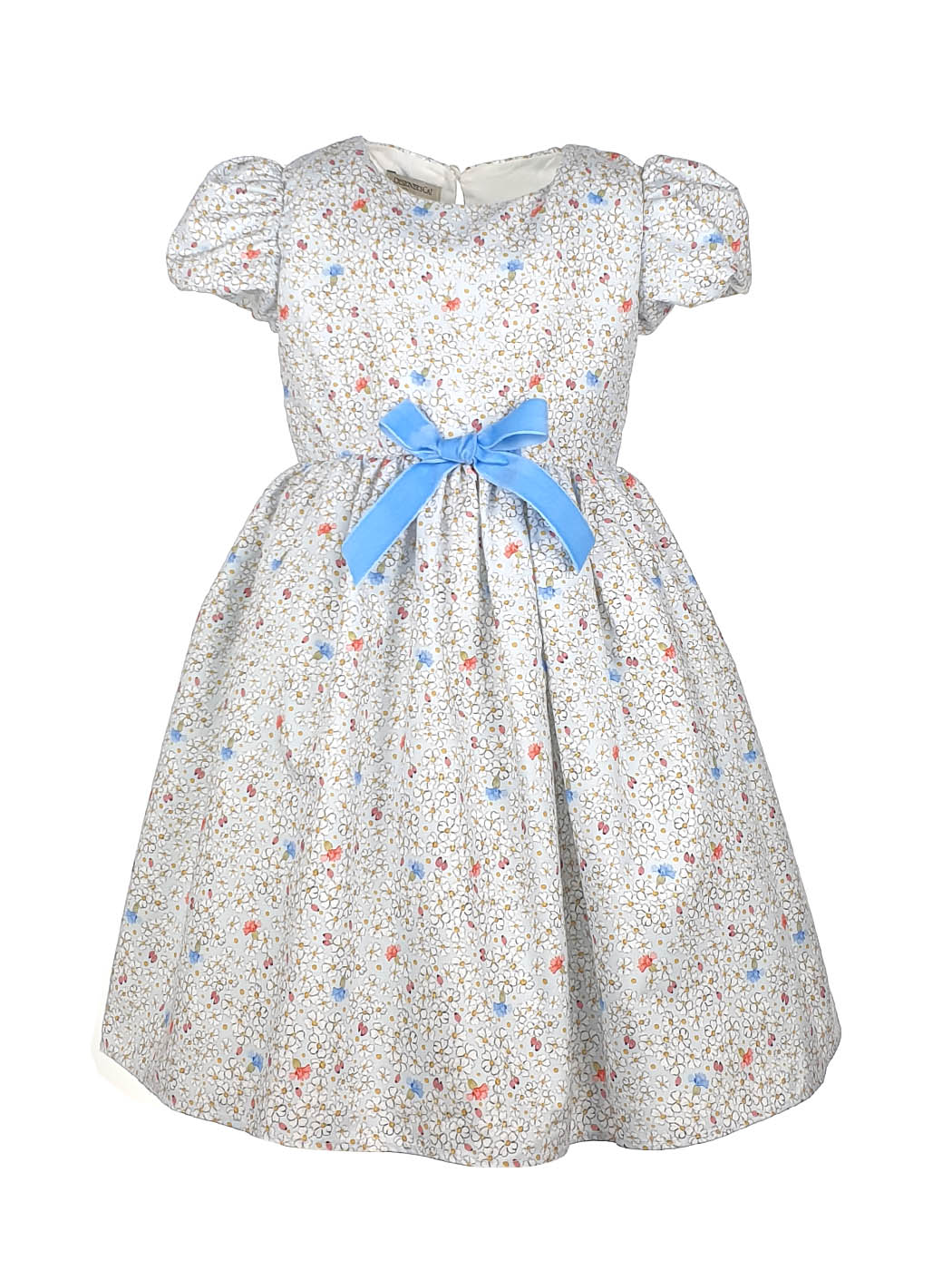 Baby dress with floral print-SAGE multicolor