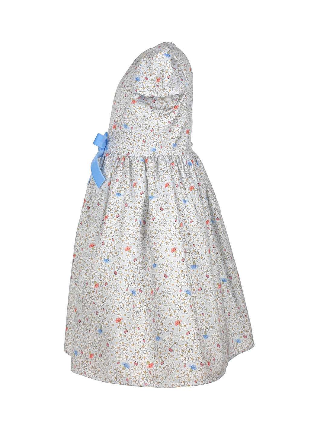 Baby dress with floral print-SAGE multicolor