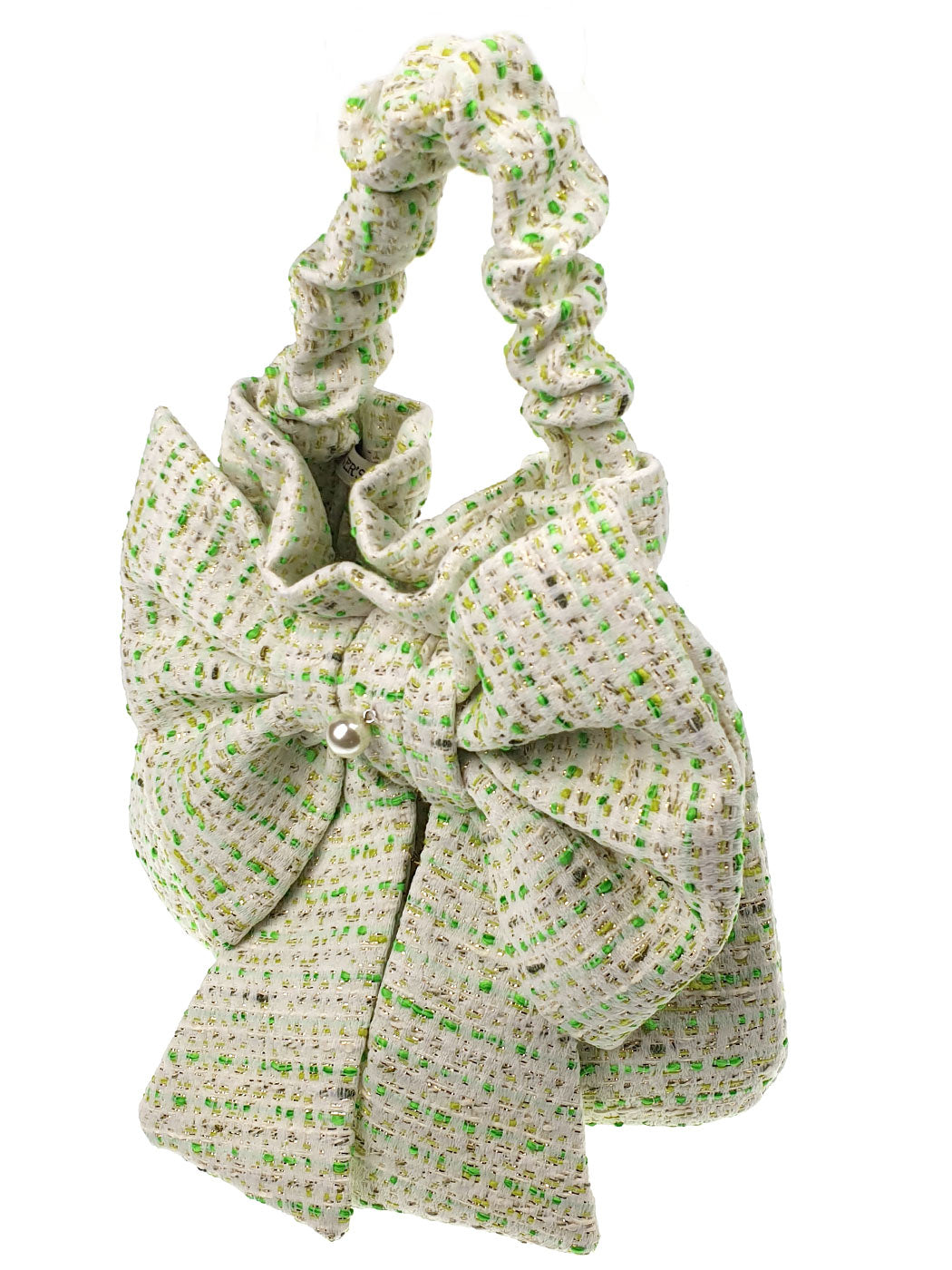 Soft tweed mini handbag with bow