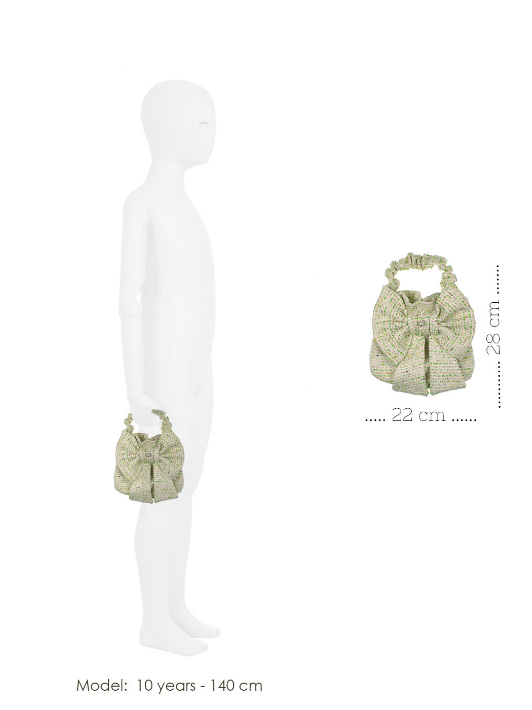 Soft tweed mini handbag with bow