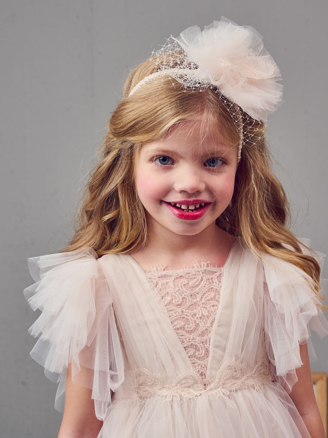 Girl's Headband with tulle & lace - MARCY