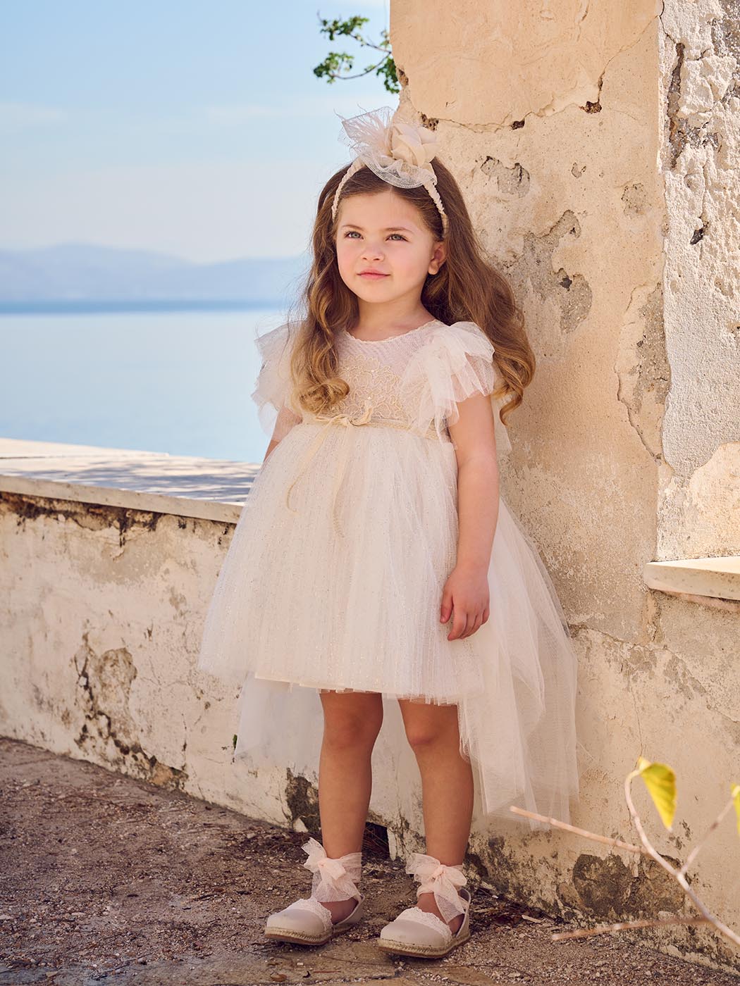Baptism dress with lace-MARLEE