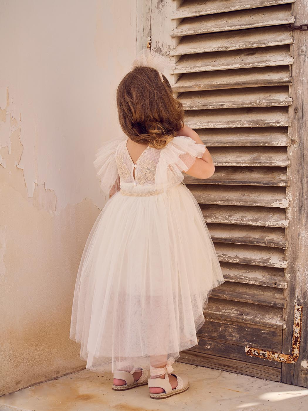 Baptism dress with lace-MARLEE