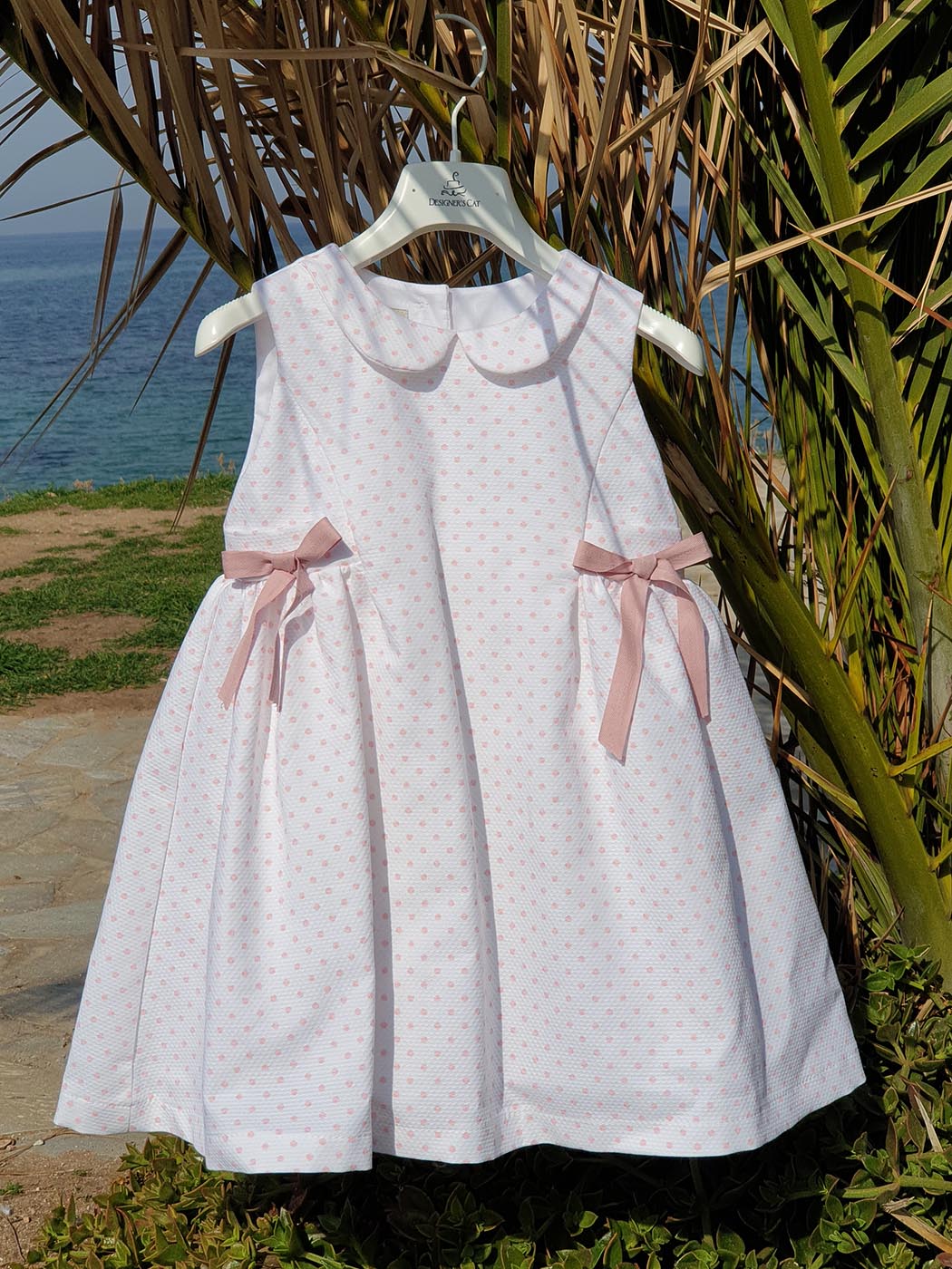 Baby Girls cotton Dress with print - MOLLY White