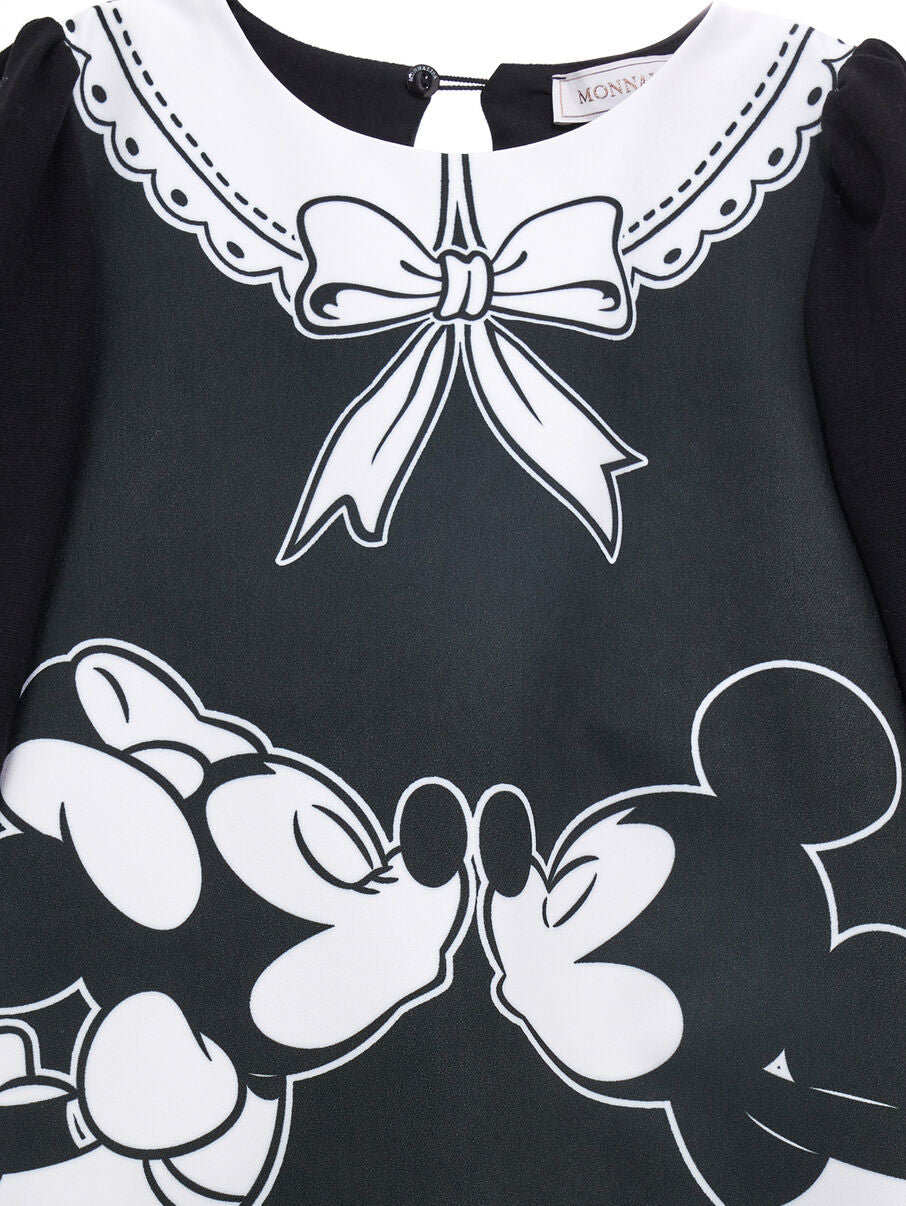 MONNALISA Κρεπ φόρεμα Minnie and Mickey Mouse