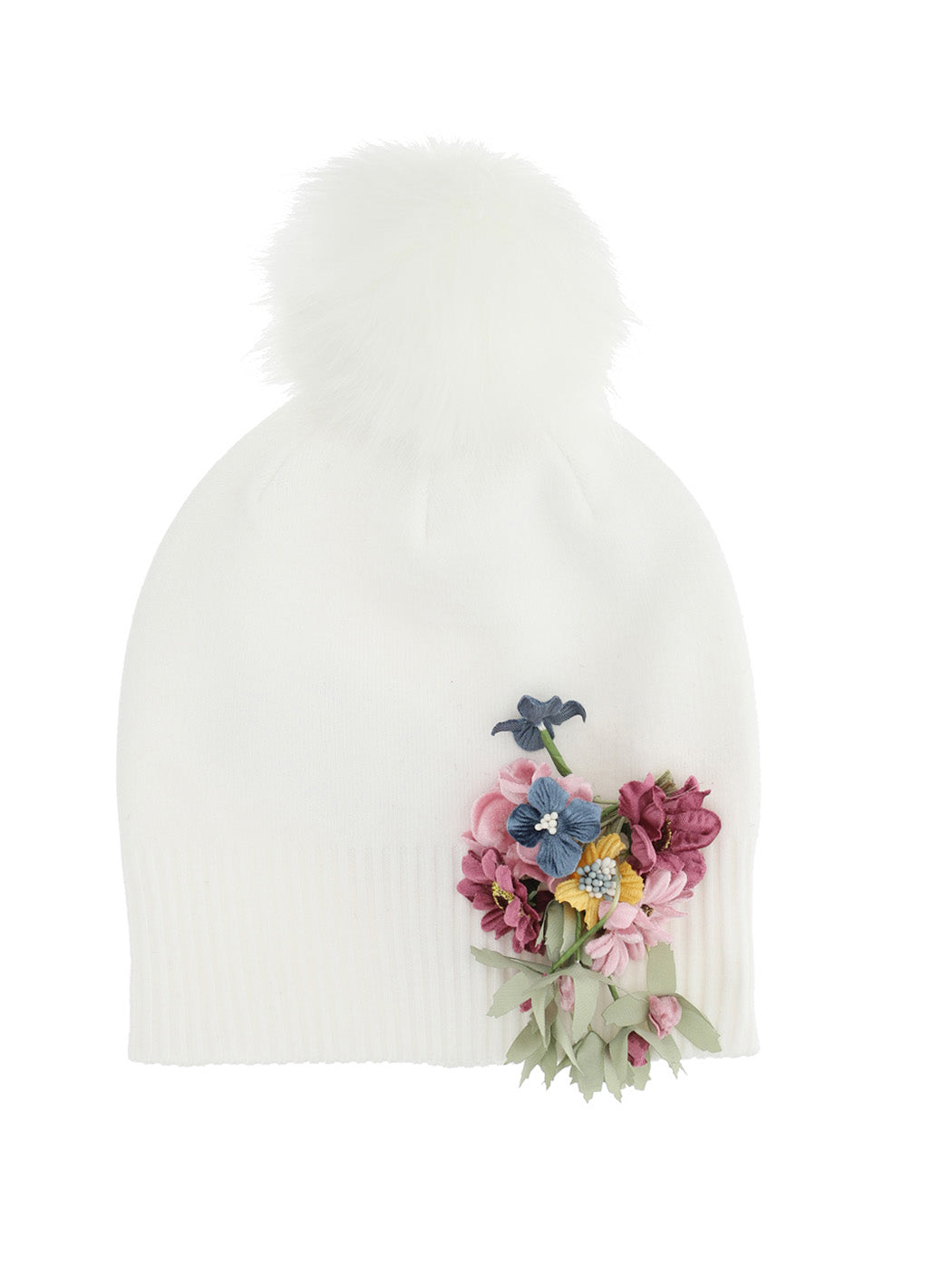 MONNALISA Wool blend hat with flowers