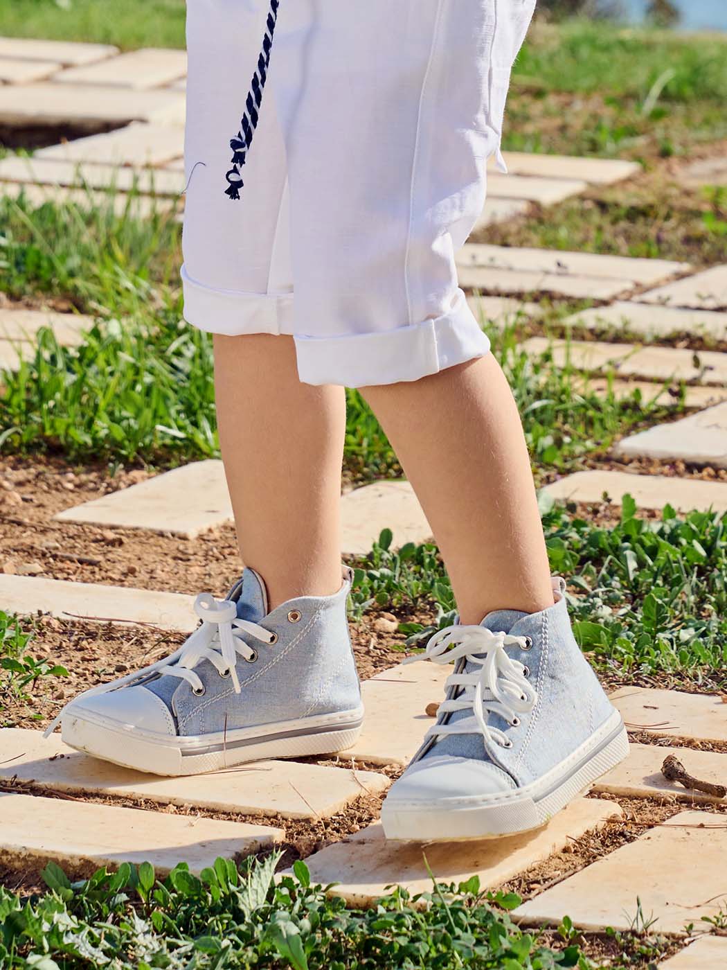 Baby bootie shoe for boy - BLUE SKY- blue