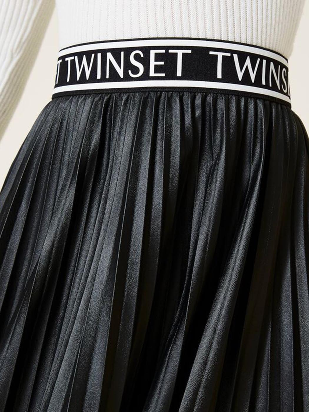 TWINSET Girl's Pleated midi skirt black -212GJ248B