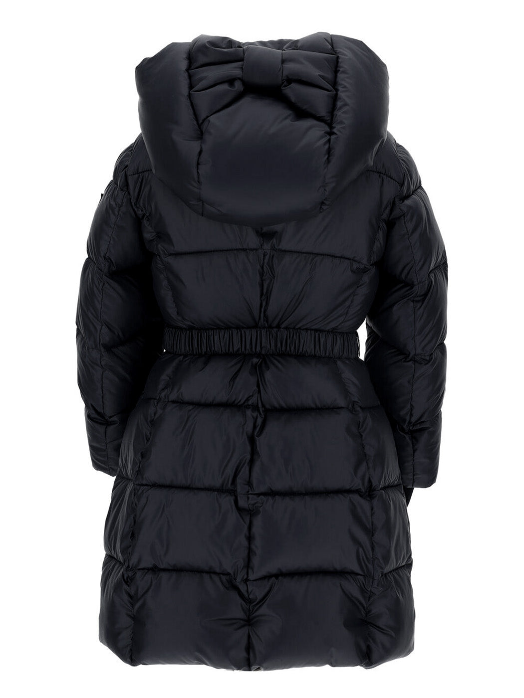 MONNALISA Technical down black jacket with bow