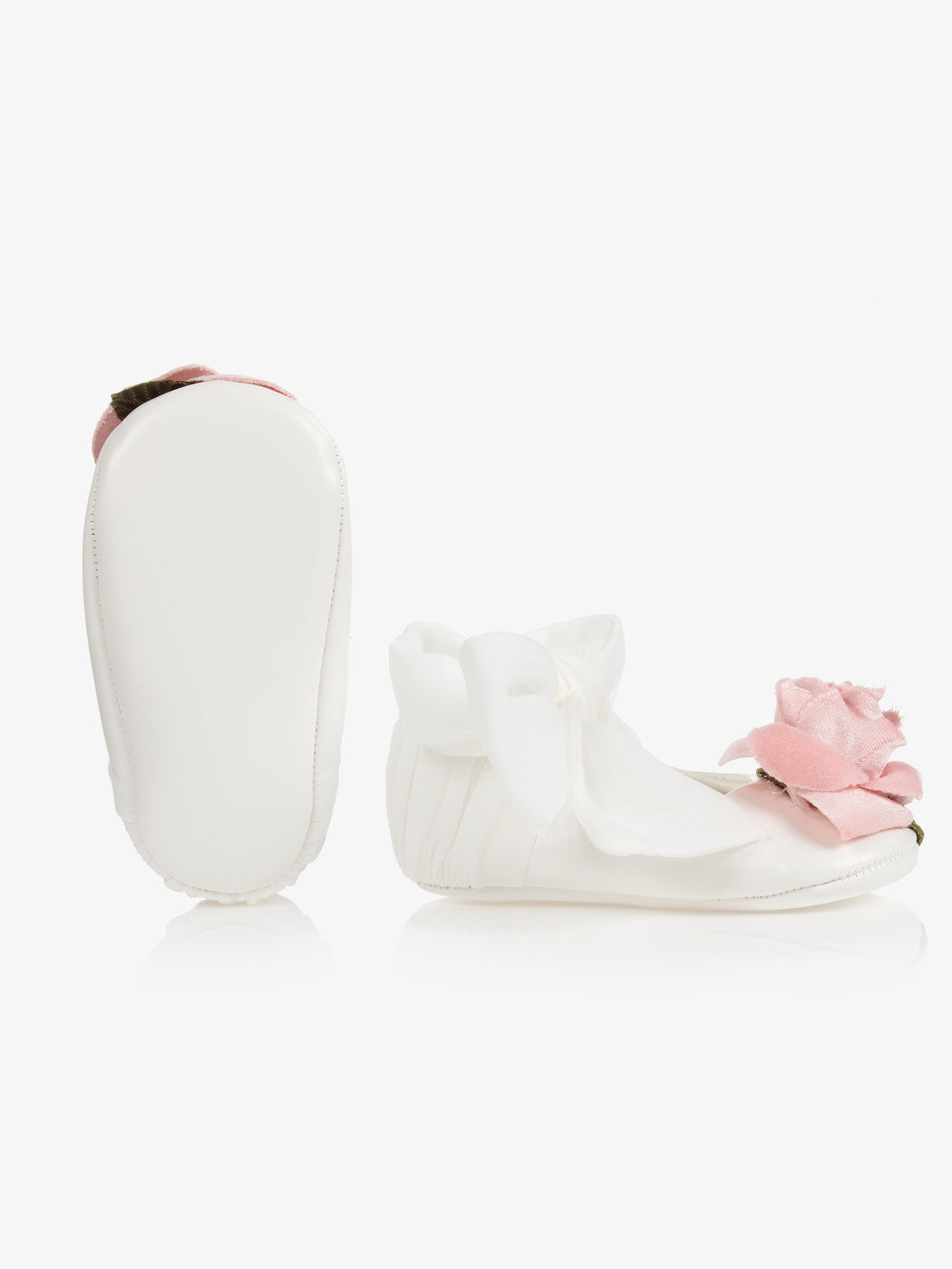 MONNALISA Baby's Coated fabric booties - 39003 Cream