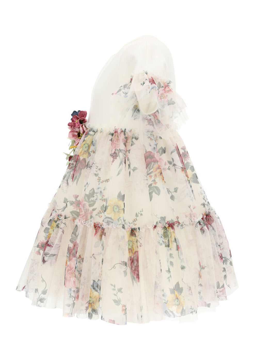 MONNALISA Floral φόρεμα από τούλι με μπουκέτο