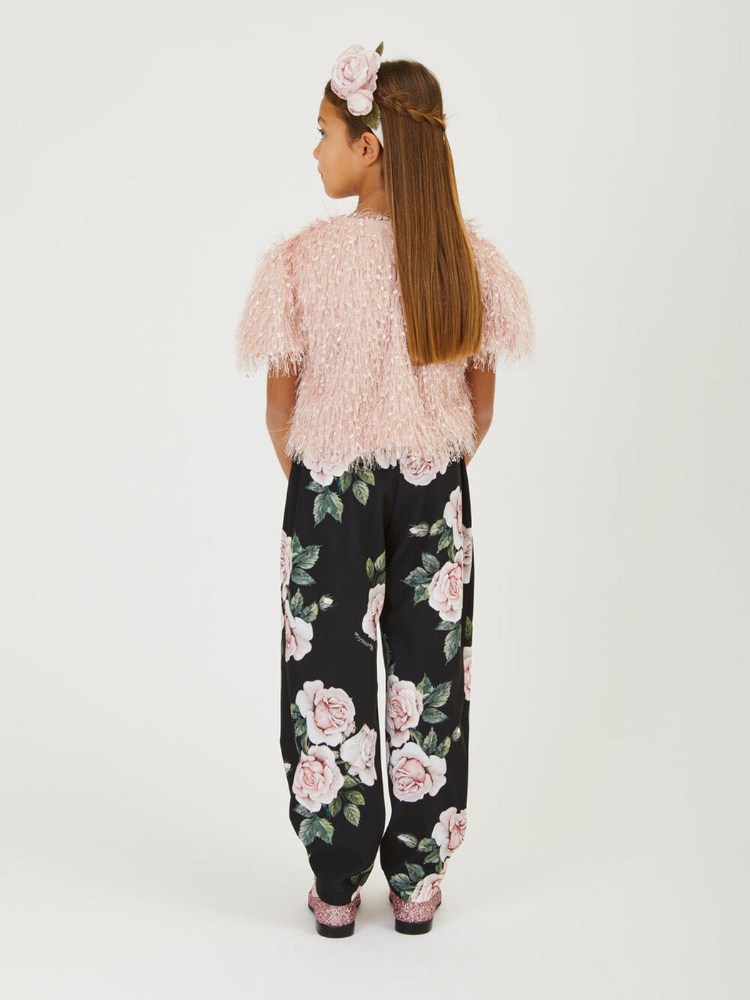MONNALISA Παντελόνι cady με floral τύπωμα