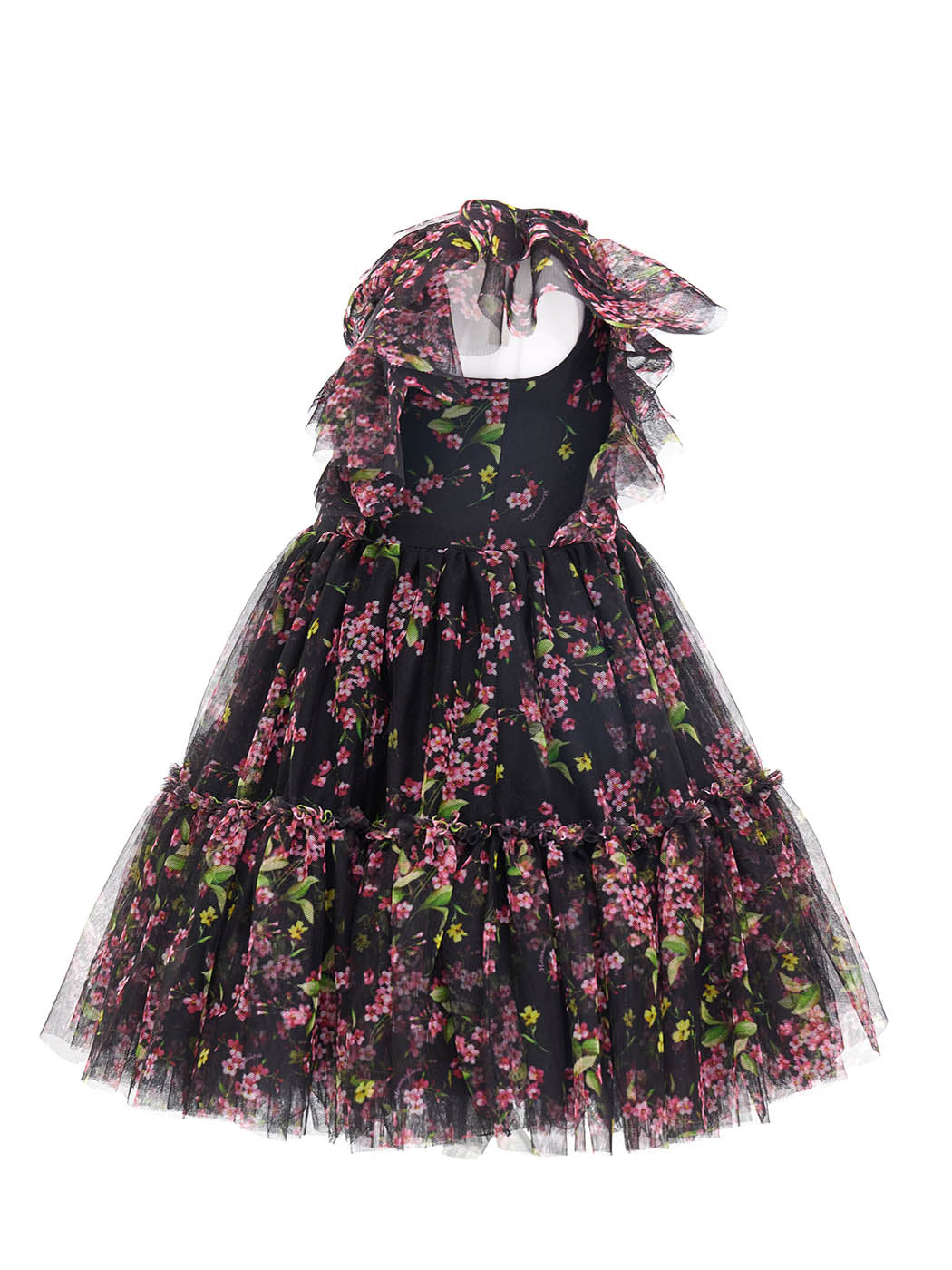 MONNALISA Τούλινο φόρεμα με τύπωμα microflowers