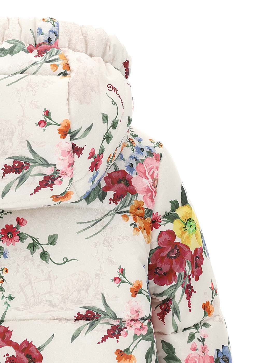 MONNALISA Ivory Floral Puffer Jacket