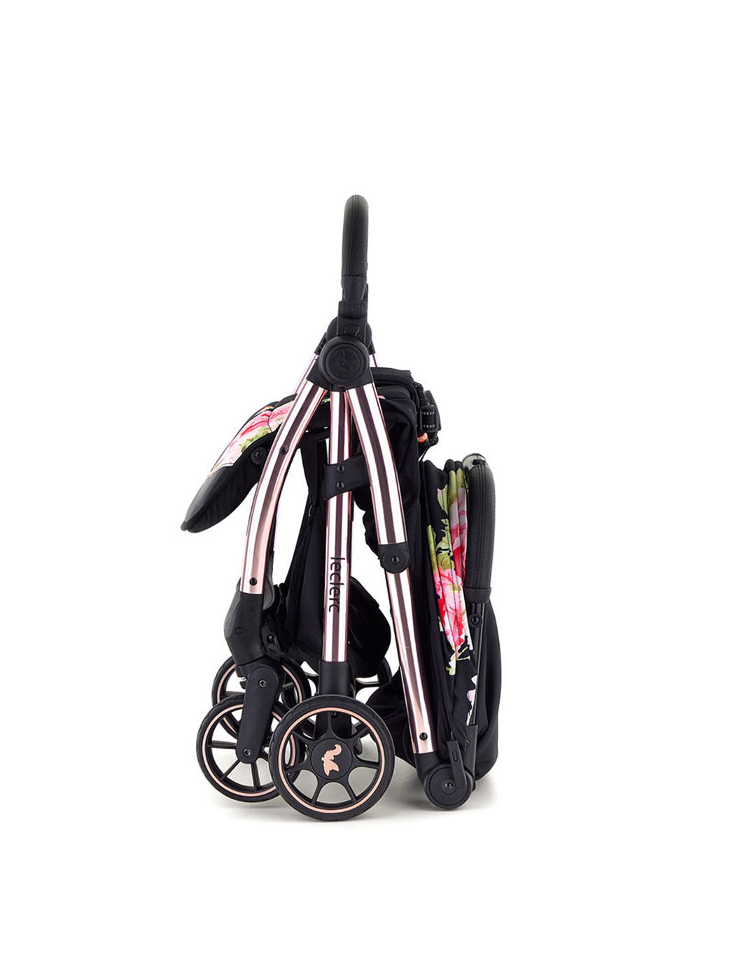 MONNALISA Stroller black with rose print