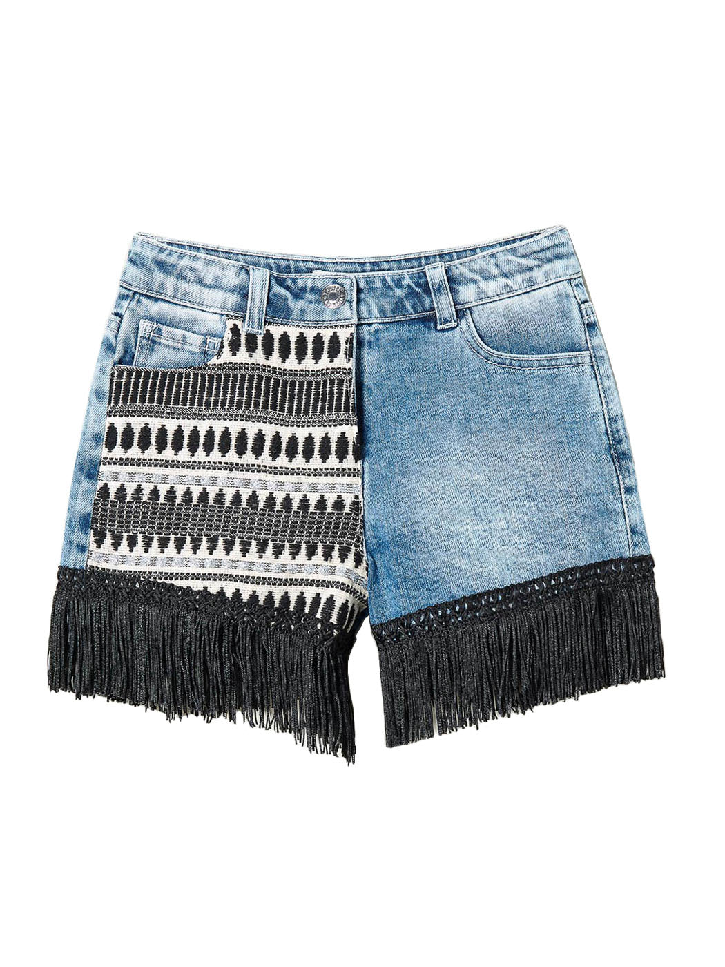 TWINSET Girl's Denim shorts with fringes-221GJ2424