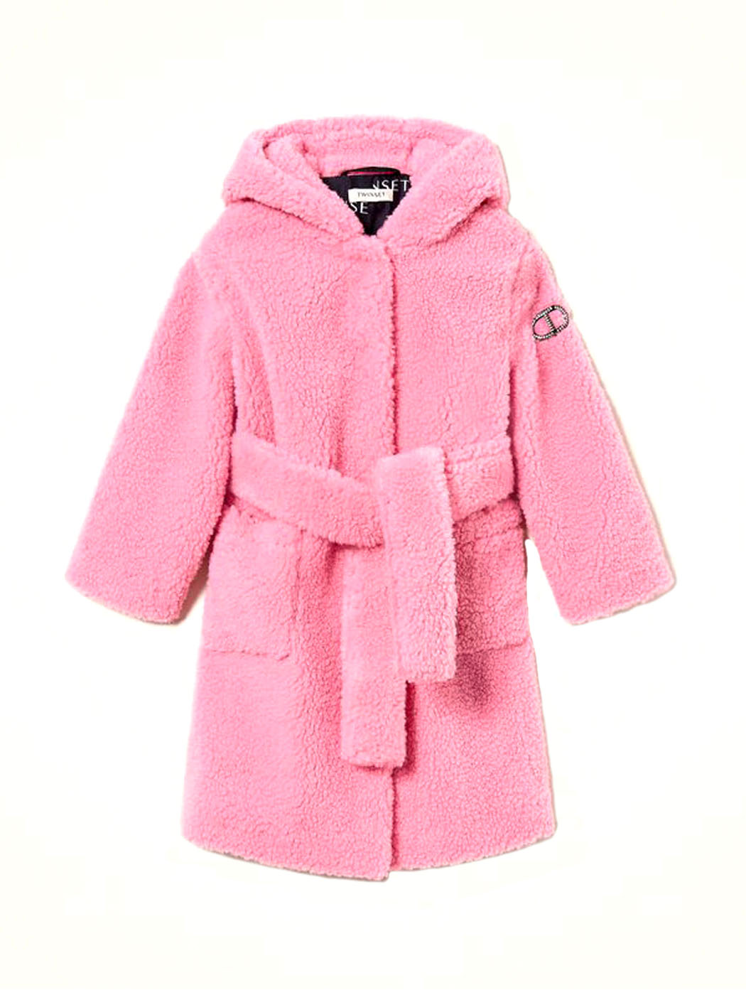 TWINSET Girl's Faux fur long coat Sunrise pink-222GJ220A