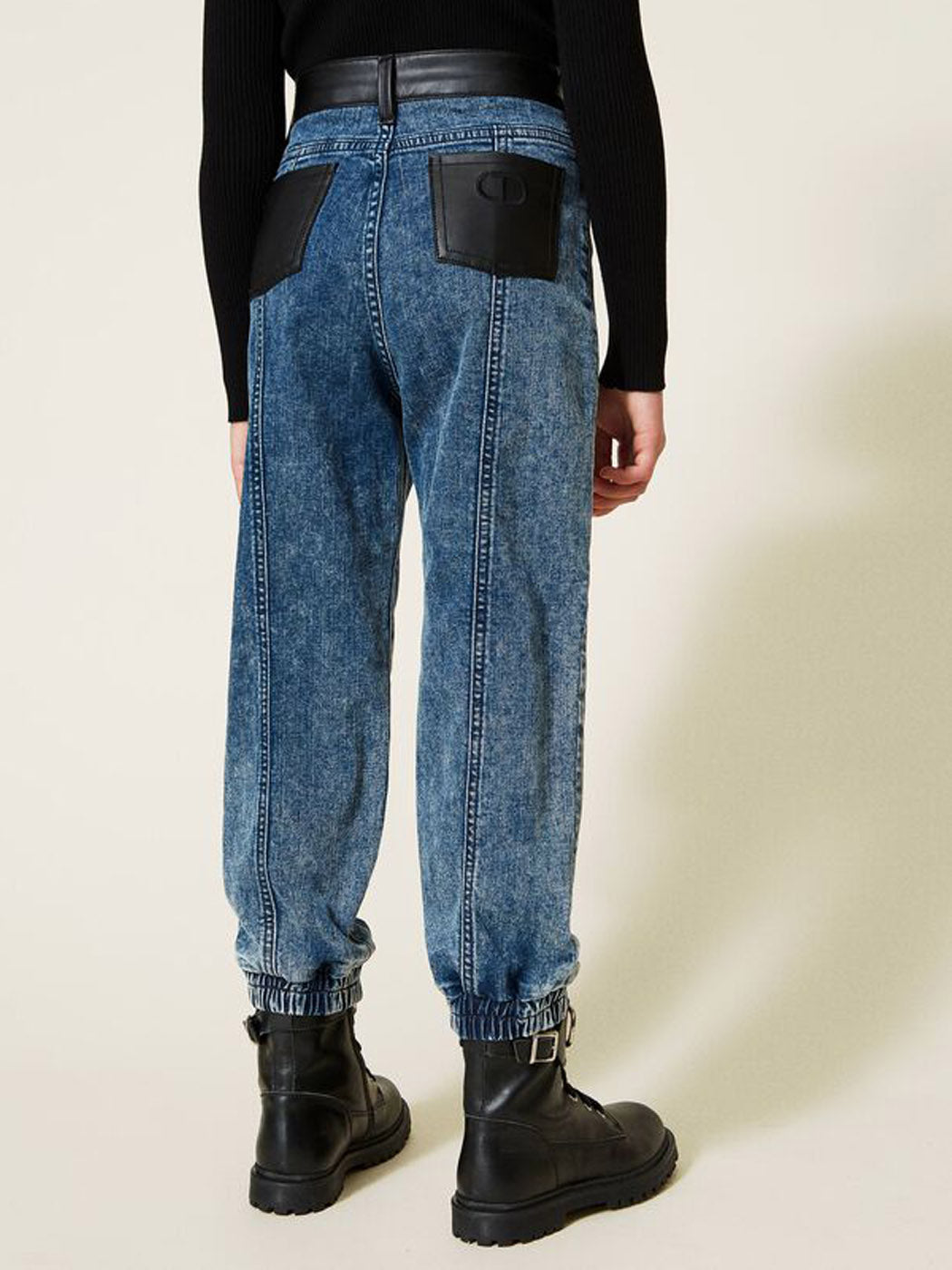 TWINSET Παντελόνι Jeans με τύπου δέρμα φινιρίσματα