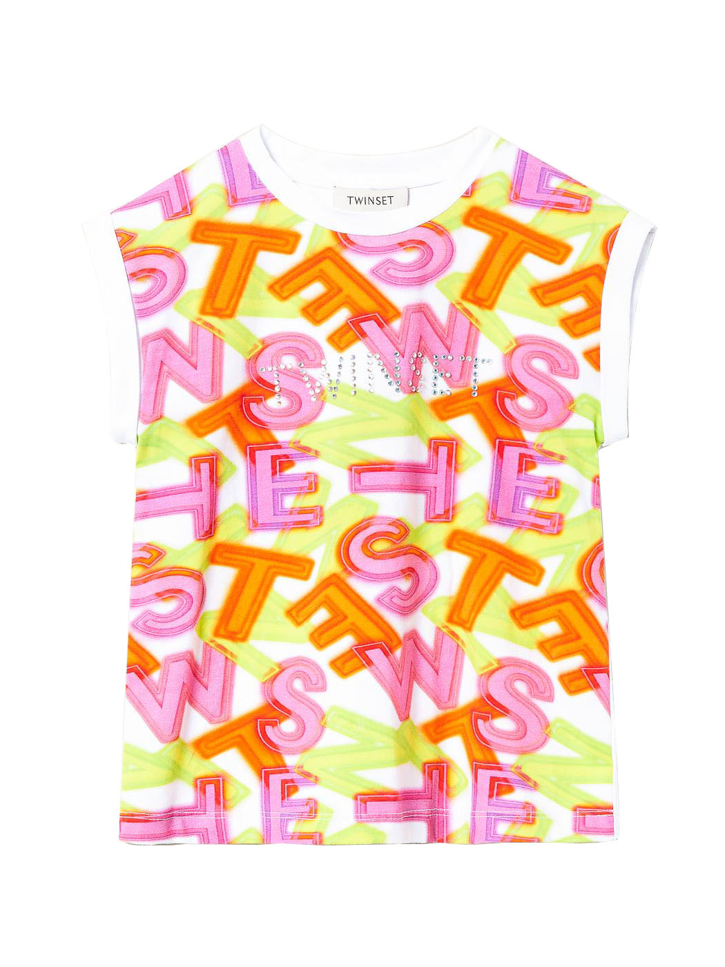 TWINSET Girl's T-shirt with rhinestones-221GJ224B