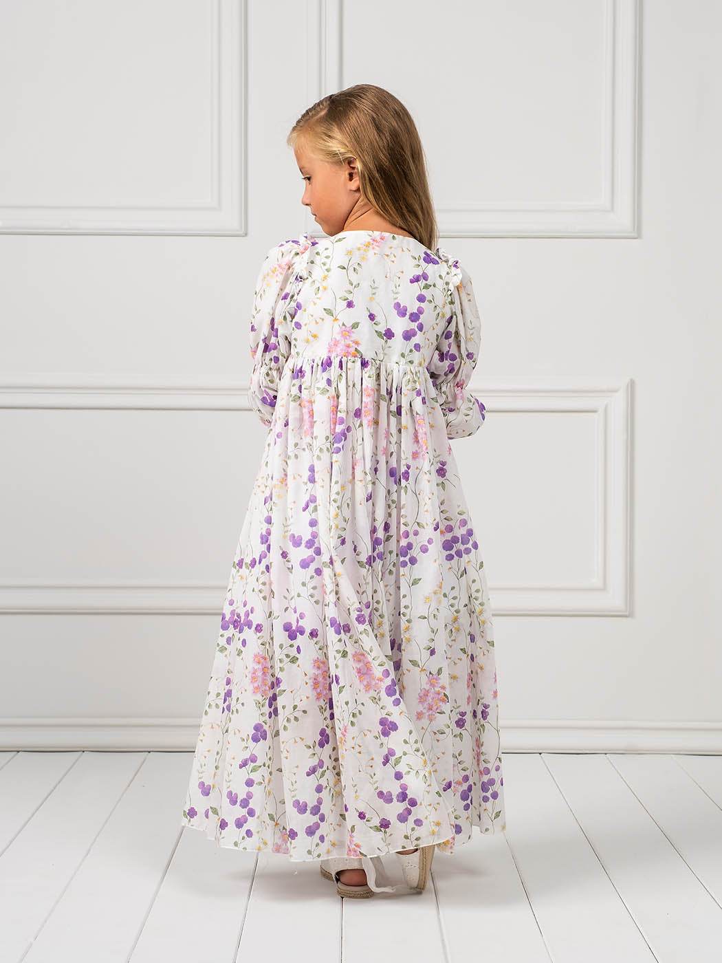 Girls Long Tunic-dress with floral print - ERIN multicolor