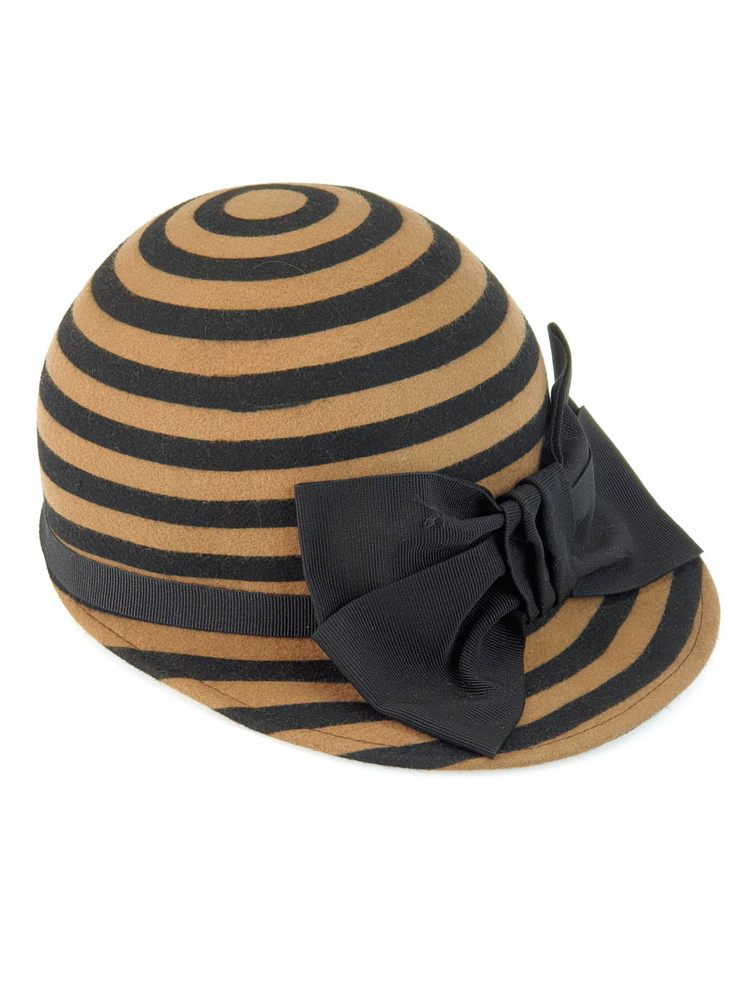 Wool Hat Jockey Rige black & camel-W339