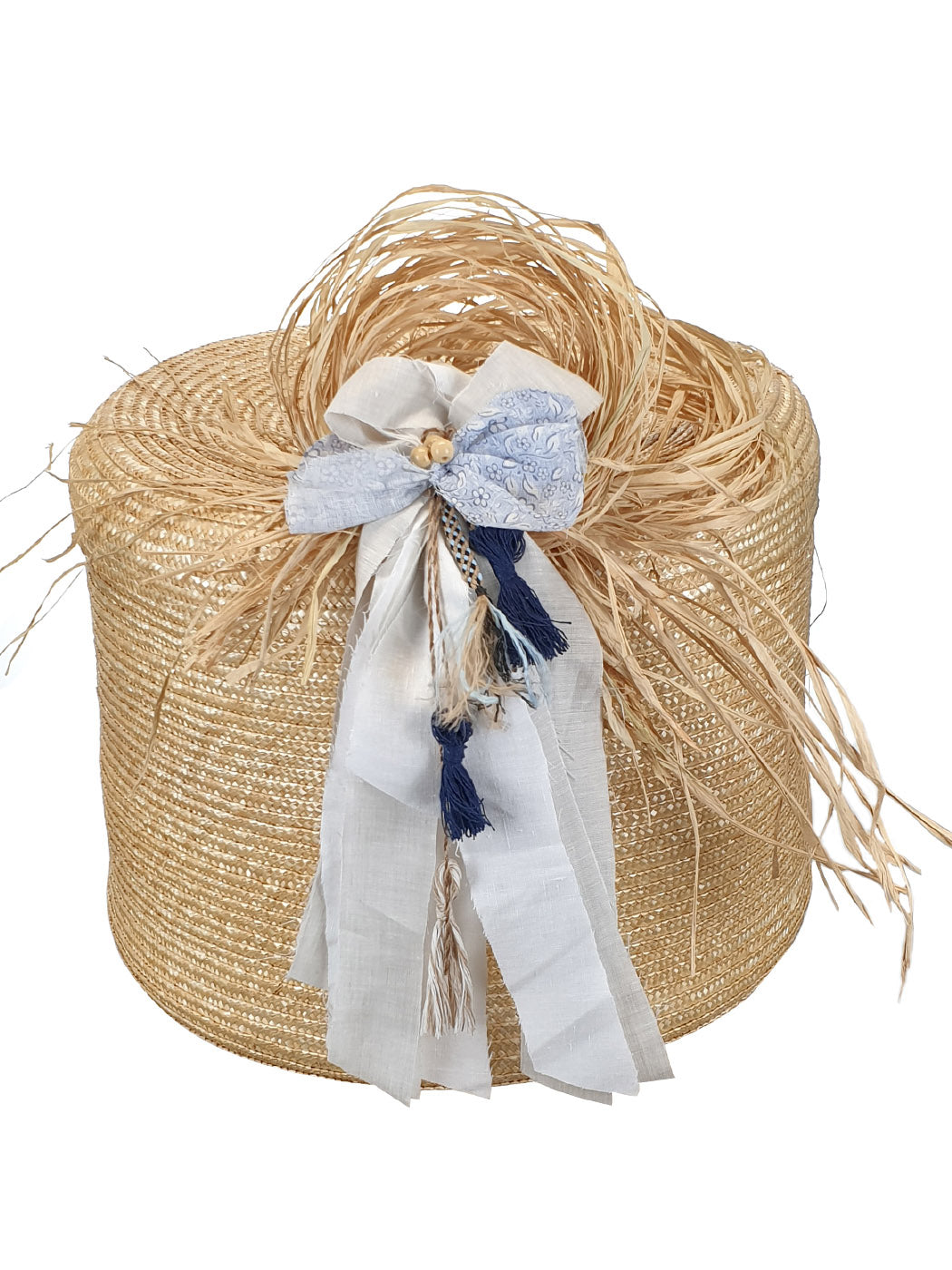 Handmade Baptism basket with lid for boy | Designer’s Cat