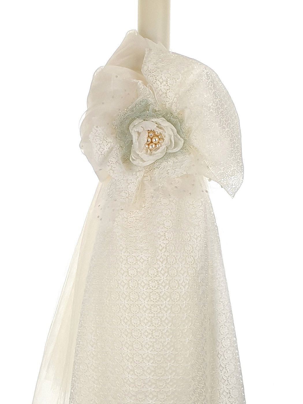 Baptism candle with Lace - HARIS