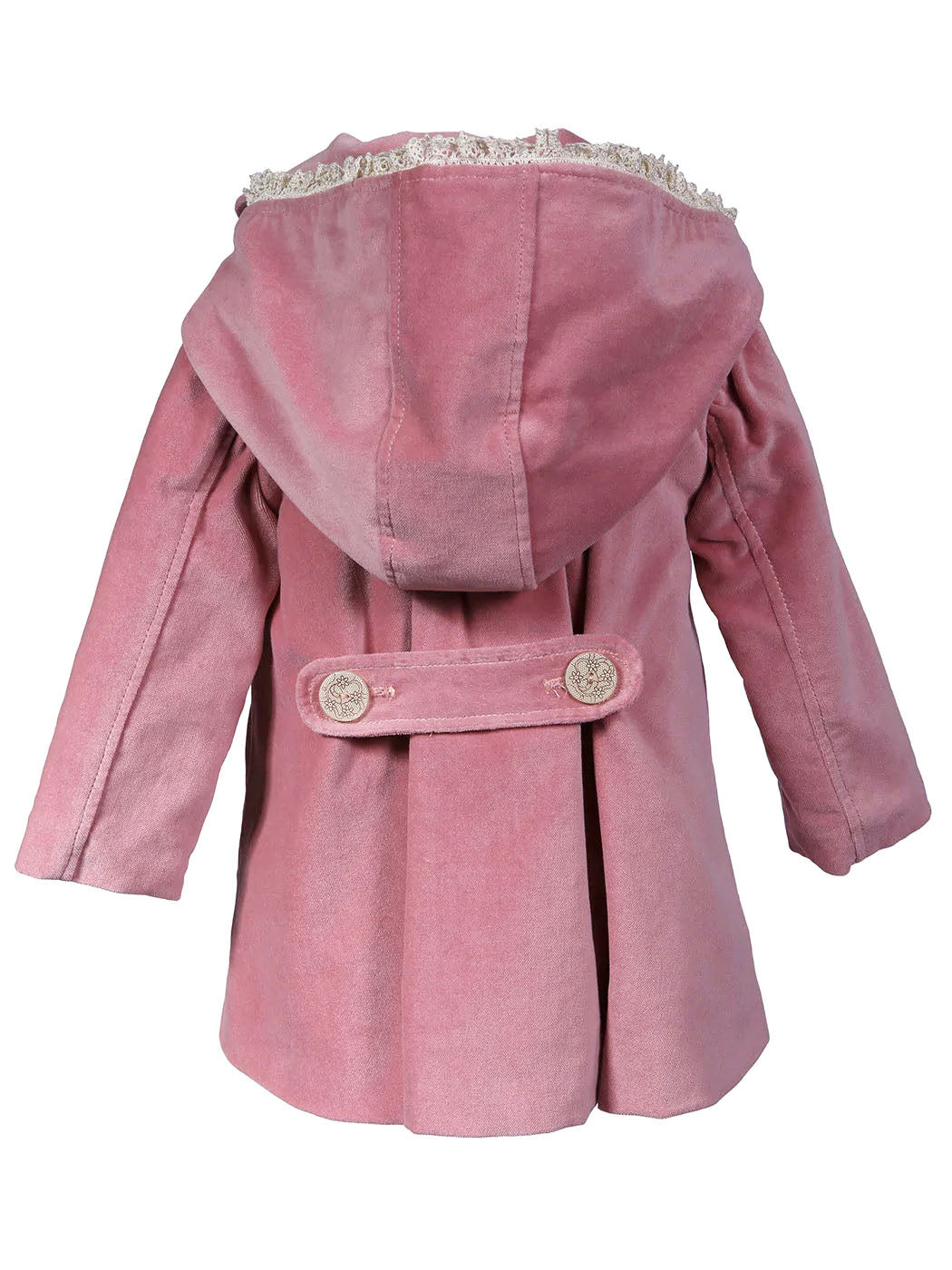 Baby Girl's velour coat with hood-PAOLINA