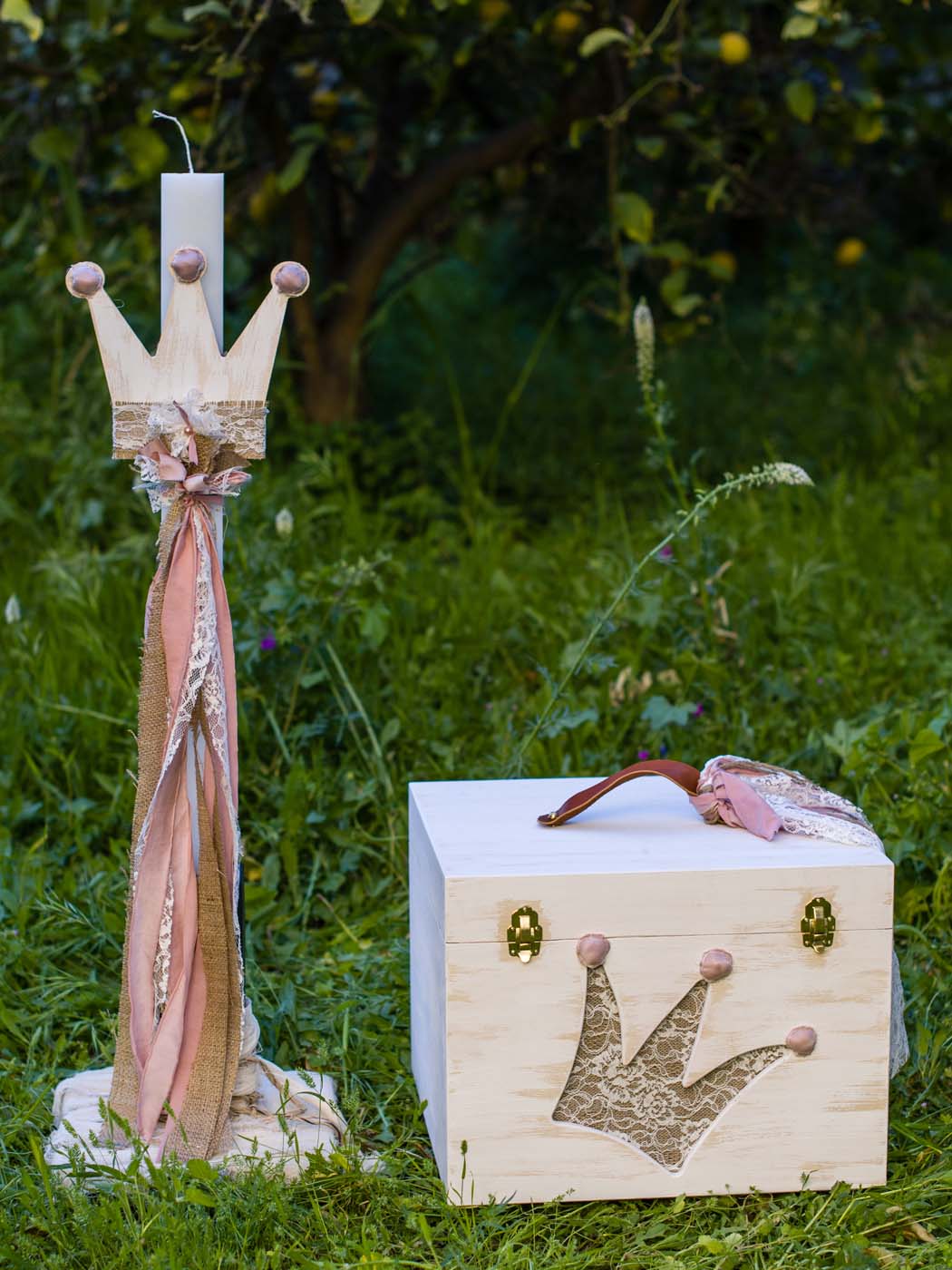 Baptism birch wood box for girl - PRINCESS-303