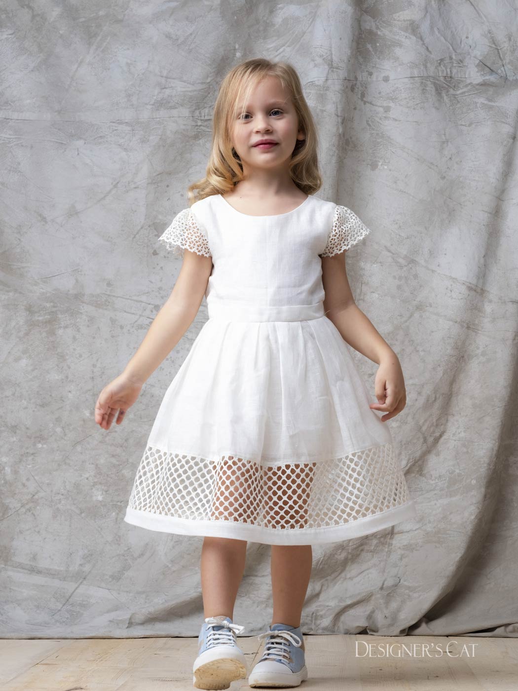 Baptism Linen dress - SIKINOS White