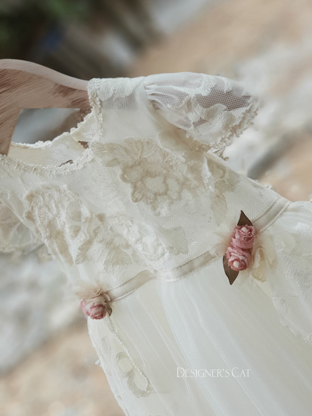 Girl's lace dress - FLORA  Ivory