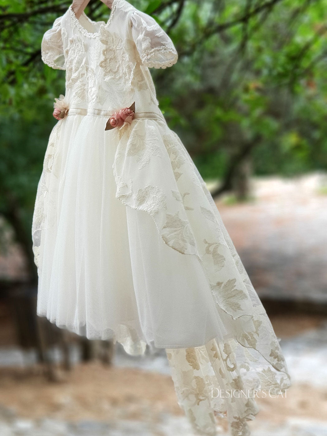 Girl's lace dress - FLORA  Ivory