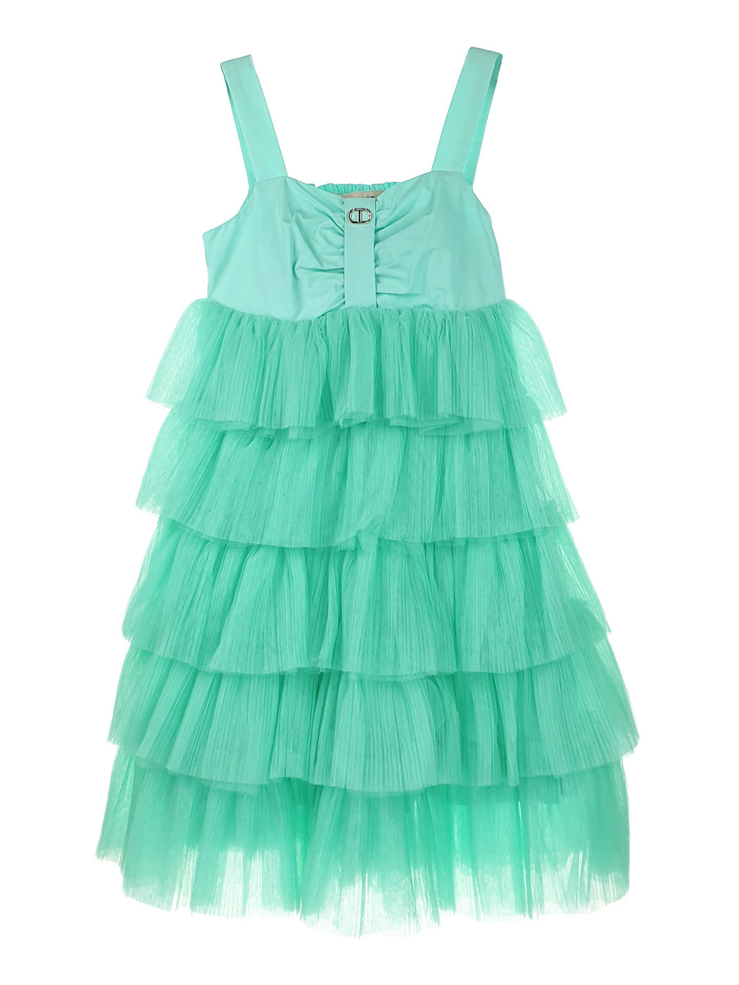 TWINSET Girl's Short flounced pleated tulle dress-231GJ2Q90 | Designer's Cat TWINSET Girl's Short flounced pleated tulle dress-231GJ2Q90 | Designer's Cat