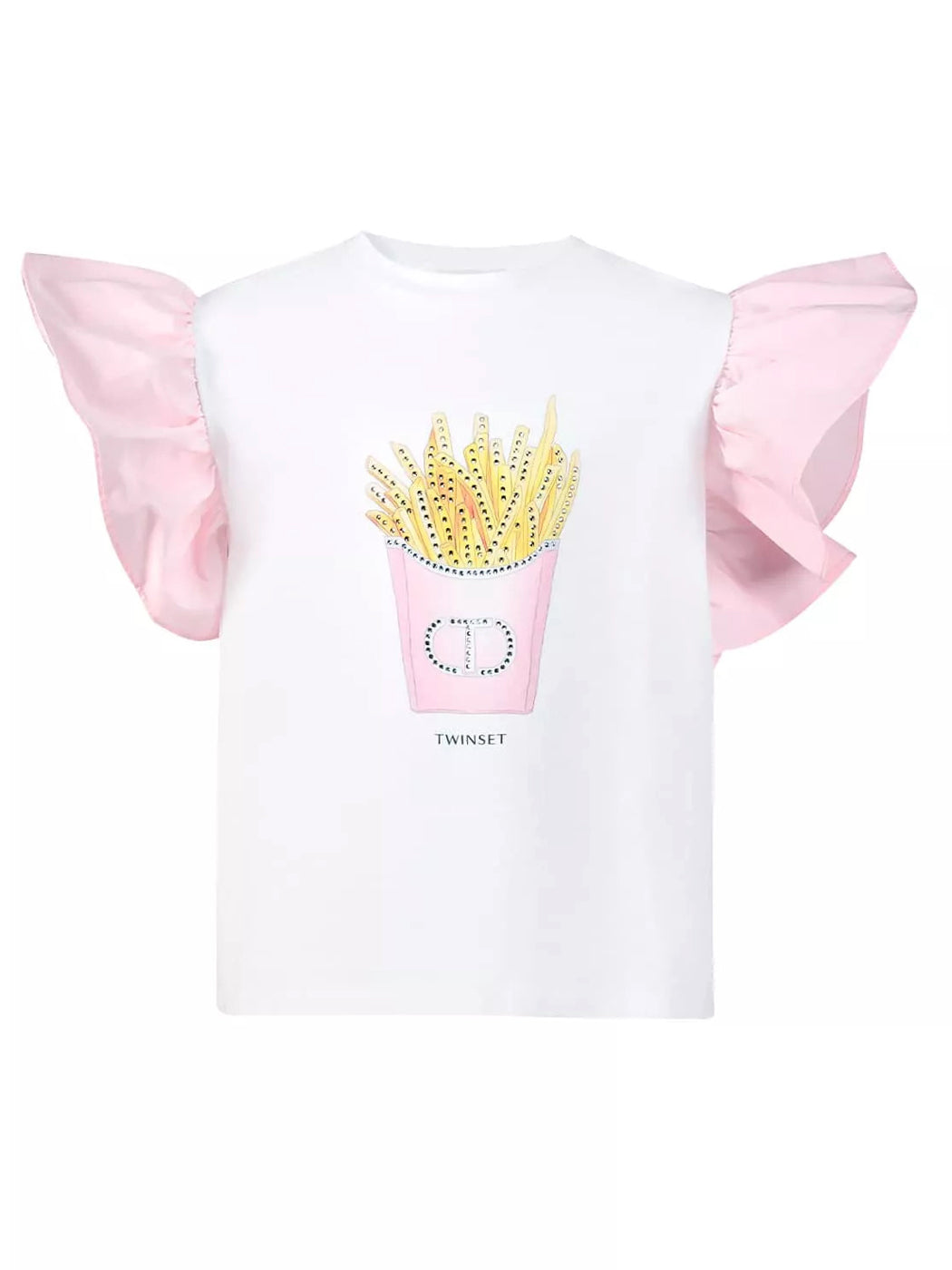 TWINSET Girl's T-shirt with ruffles sleeves-231GJ2Q5D